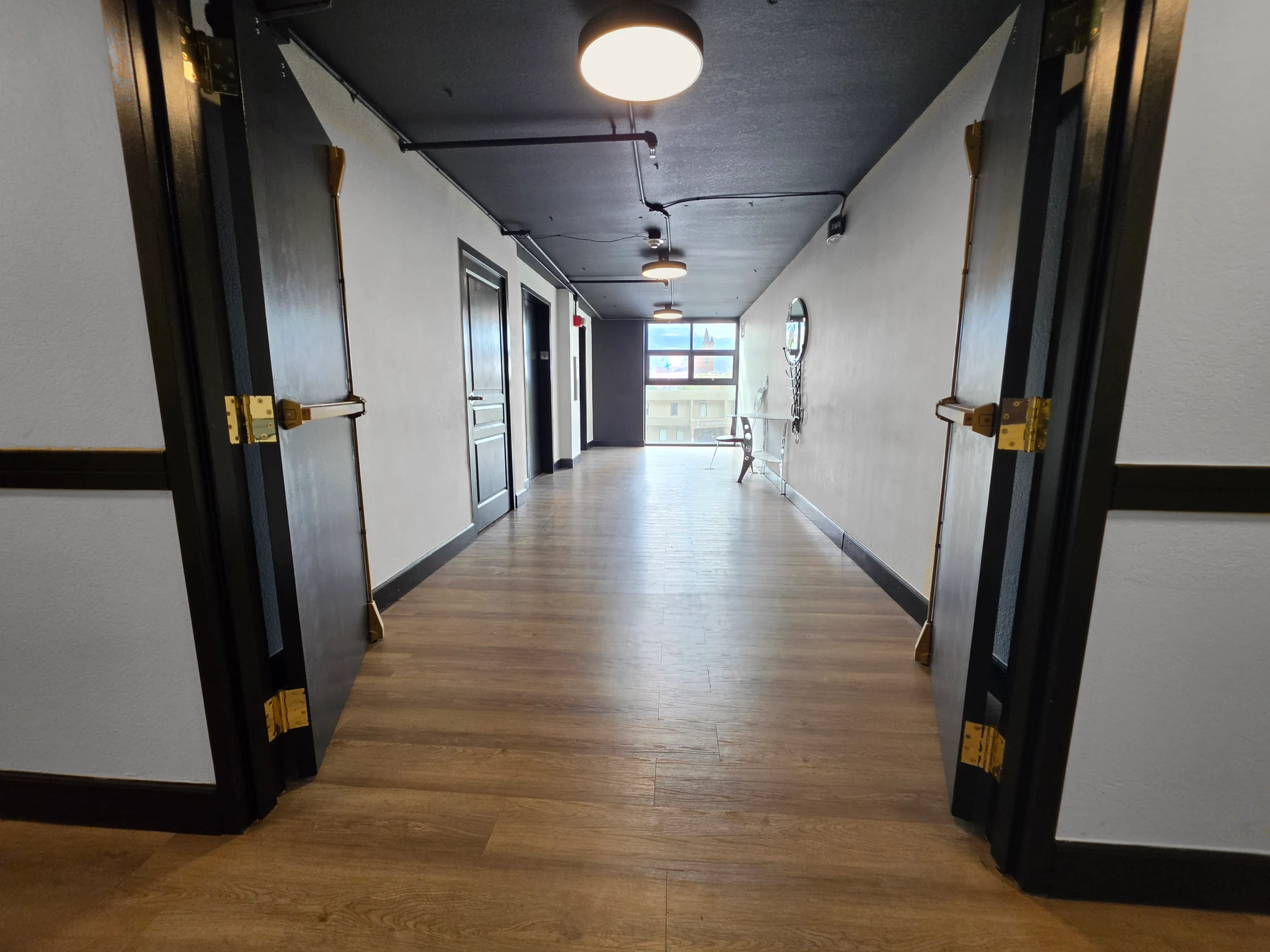 Renovated fourth-floor elevator landing at Citywalk